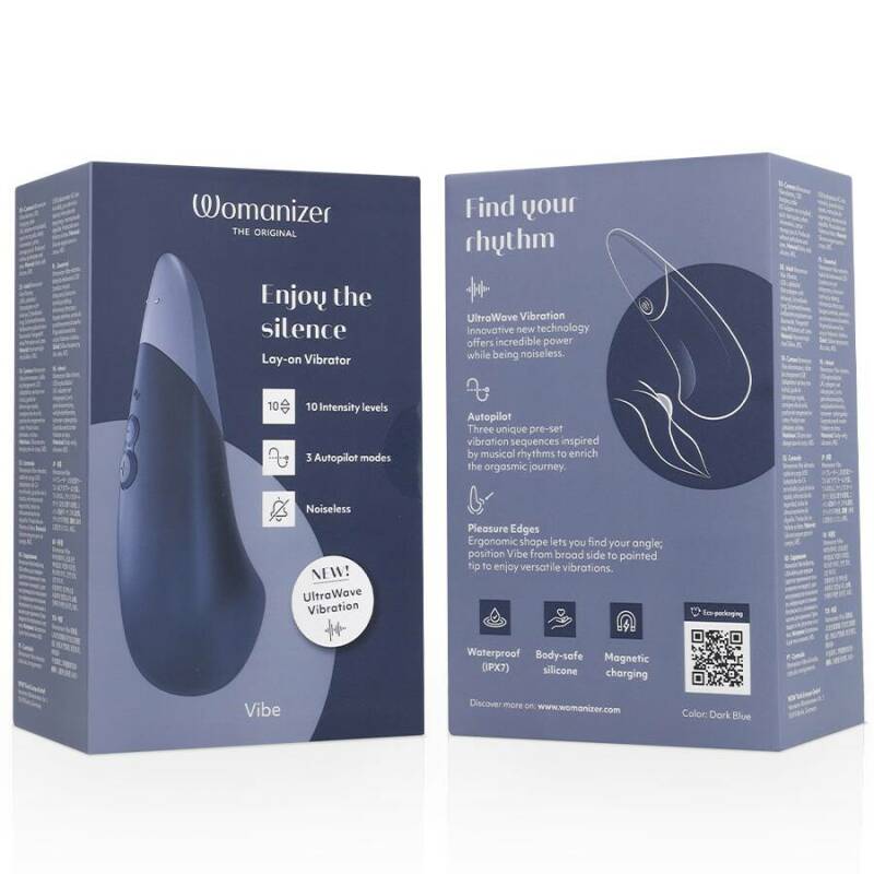 WOMANIZER - VIBE LAY-ON SILENT VIBRATOR DARK BLUE