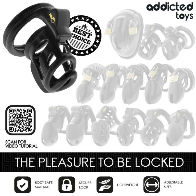 ADDICTED TOYS LOCKED - GILDEN CAGE SILICONE PENIS CAGE 8.5 CM