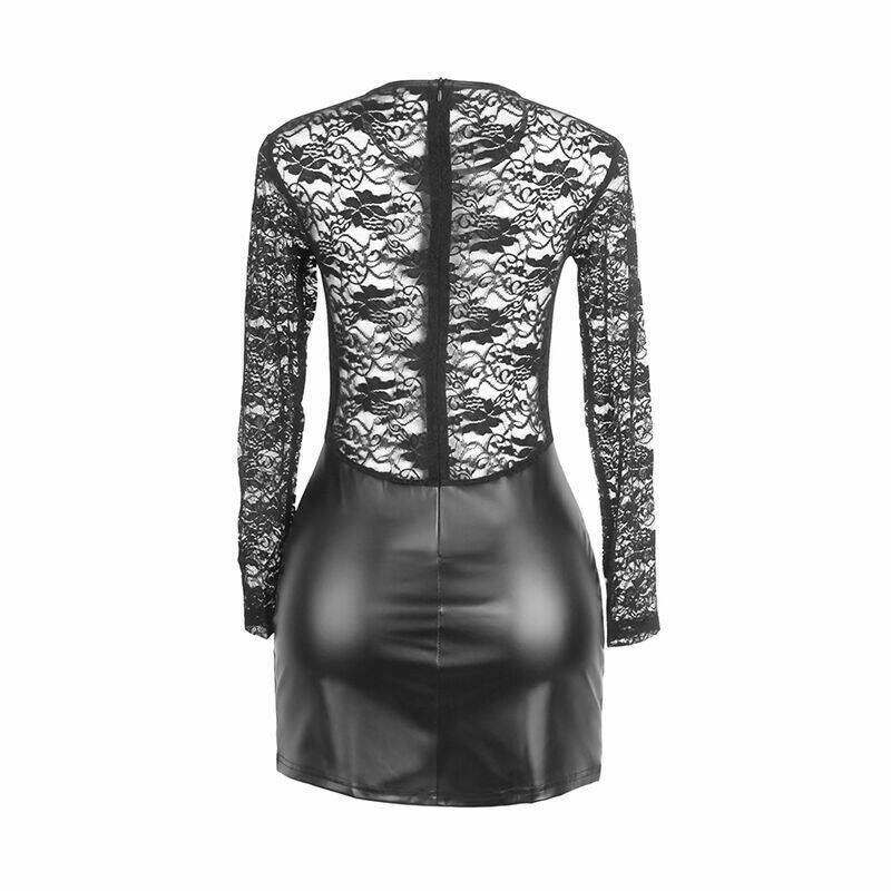 SUBBLIME - 955595 LONG SLEEVE DRESS WITH BLACK LACE S/M