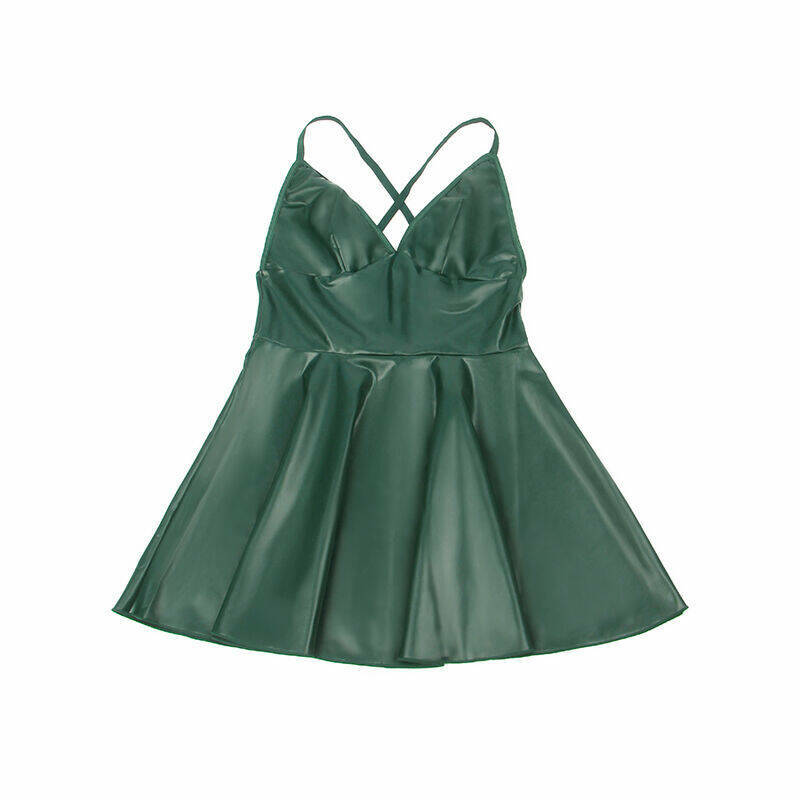 SUBBLIME - 955441 DRESS WITH GREEN LEATHER STRAPS L/XL
