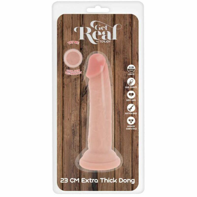 GET REAL - DELUXE THICK DOUBLE-DENSITY TPE DONG 23 CM