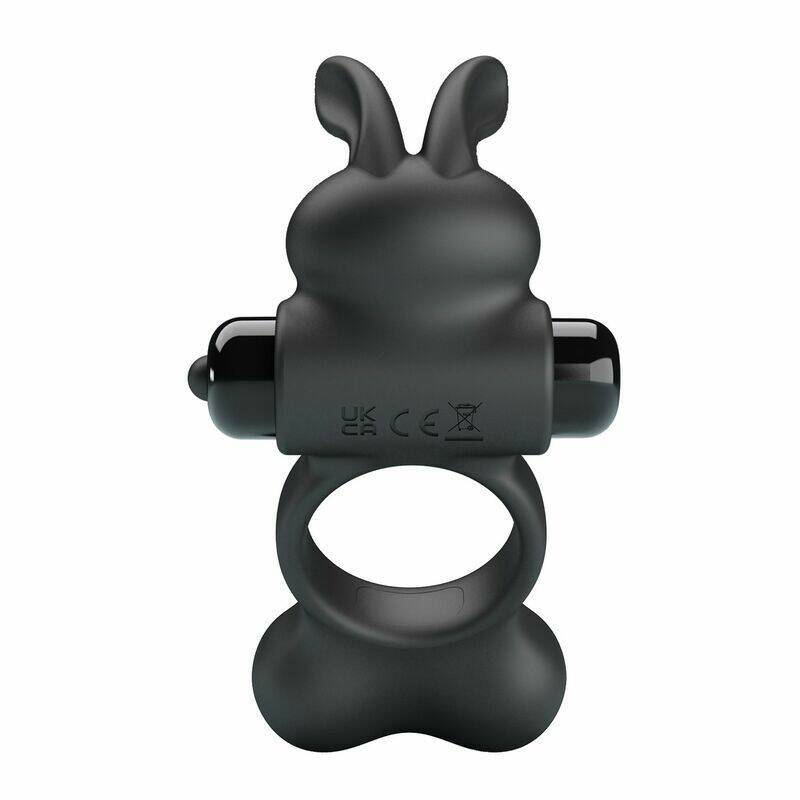 PRETTY LOVE - VIBRATING PENIS RING WITH BUNNY STIMULATOR 10 FUNCTIONS BLACK