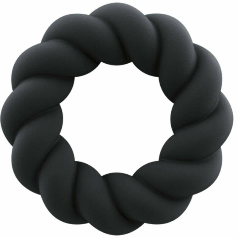 ROCKS-OFF - TWIST BLACK SILICONE MASTURBATOR RING