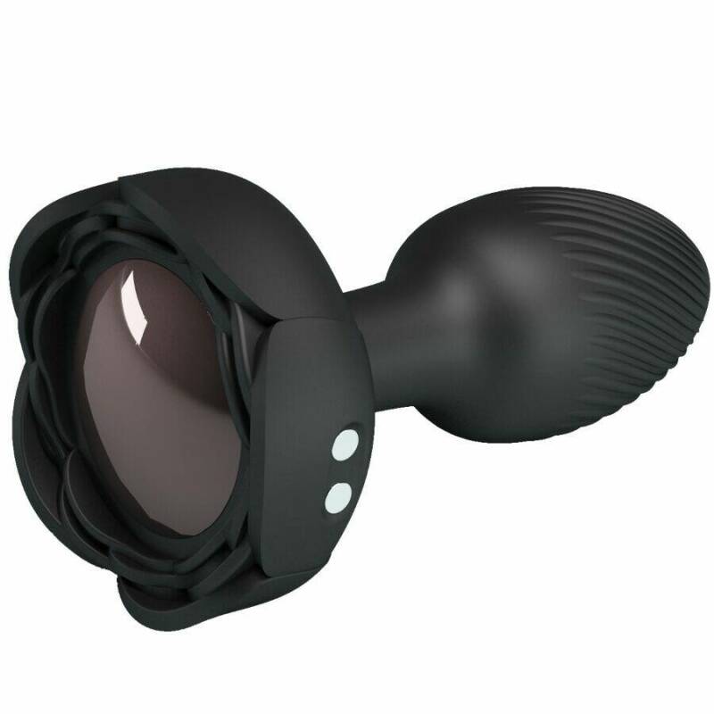 PRETTY LOVE - OLMAN ANAL PLUG WITH  LED LIGHT BLACK 8.8 CM