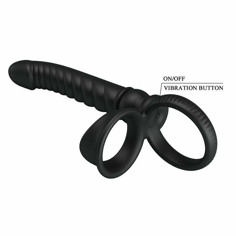 PRETTY LOVE - MERRITT ANAL VIBRATOR WITH RING AND VIBRATION BLACK