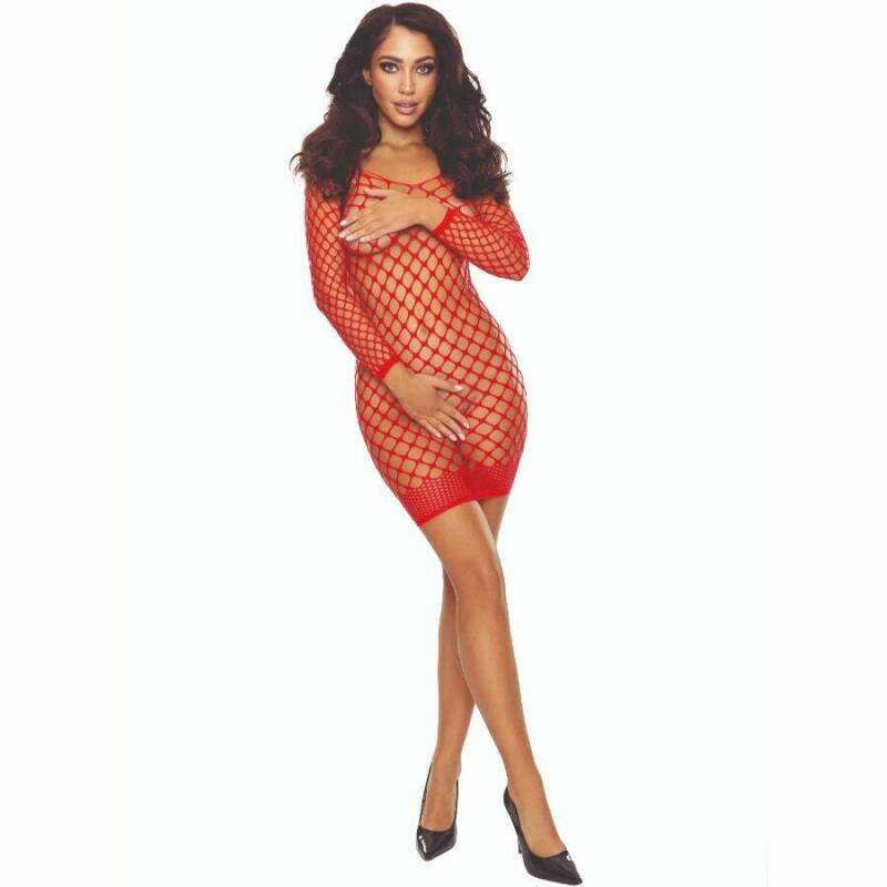 PASSION - BS108 BODYSTOCKING GRID RED