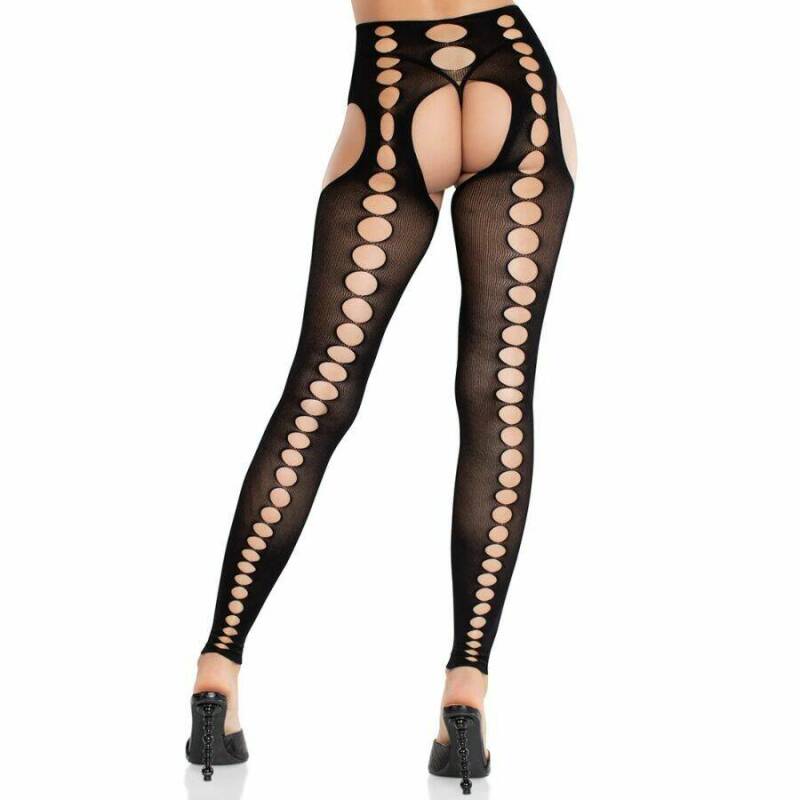 LEG AVENUE - STRAPLESS SEAMLESS OPAQUE STOCKINGS BLACK