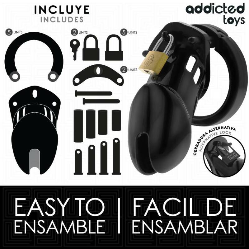 ADDICTED TOYS LOCKED - OBSIDIAN HOLD PENIS CAGE SIZE M