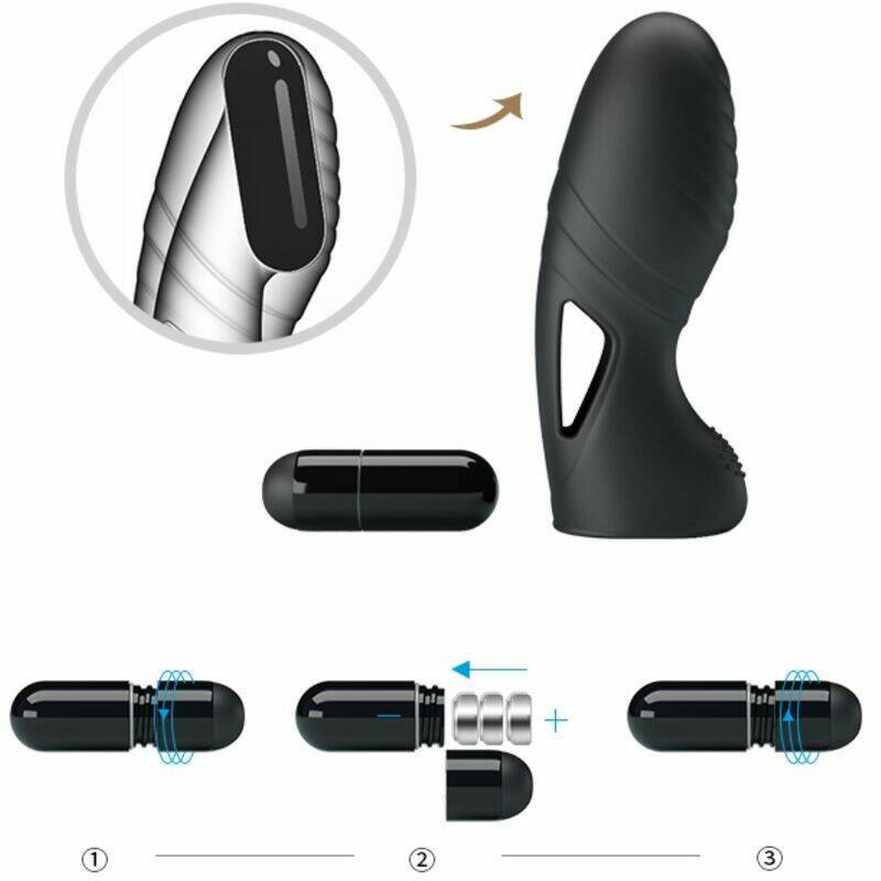PRETTY LOVE - ALAN SILICONE FINGER VIBRATOR BLACK