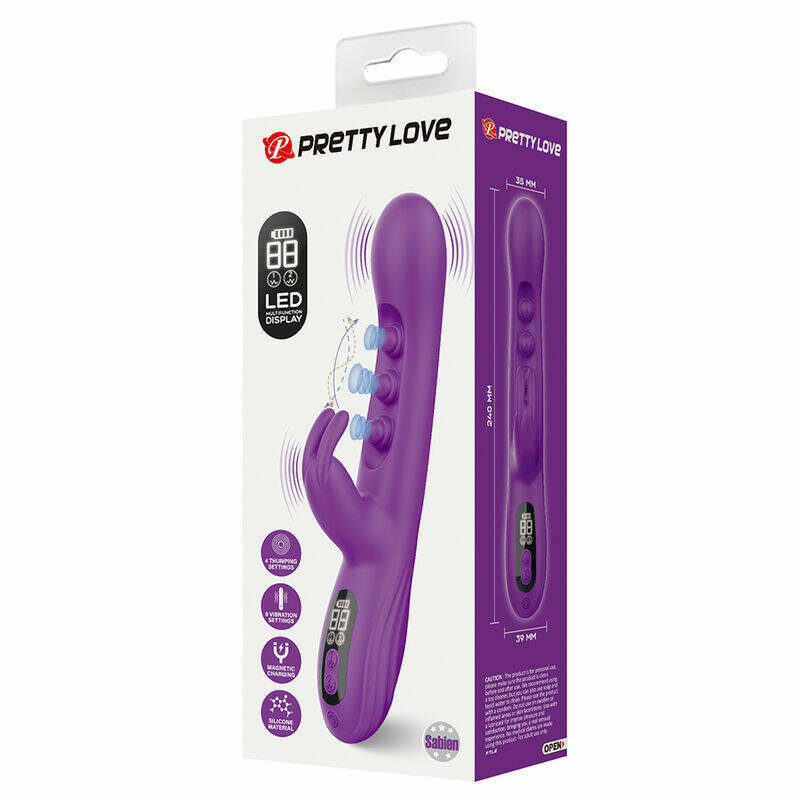 PRETTY LOVE - SABIEN RABBIT VIBRATOR WITH TAPPING STIMULATION AND PURPLE LED