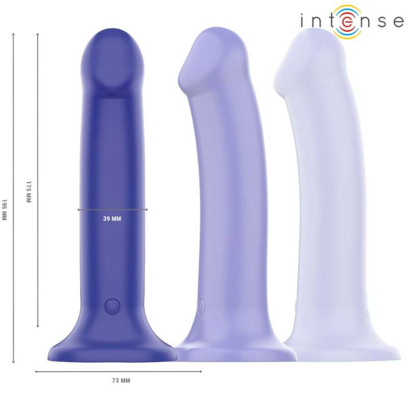 INTENSE - VICTORIA VIBRATOR WITH SUCTION CUP 10 VIBRATIONS DARK BLUE REMOTE CONTROL