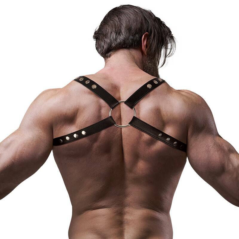FETISH SUBMISSIVE ATTITUDE - MENS ECO-LEATHER BACK HARNESS