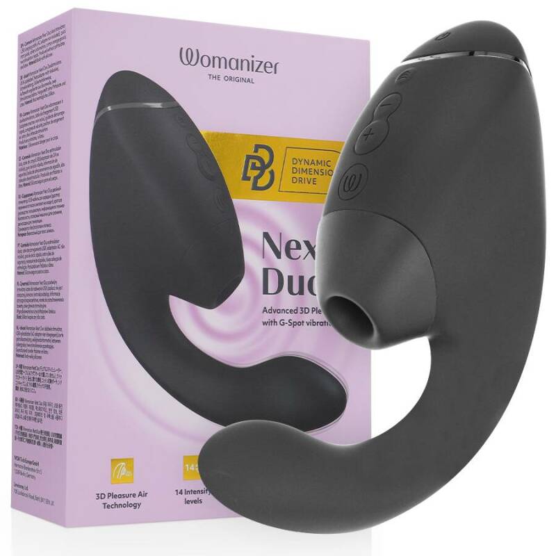 WOMANIZER - DUO NEXT DUAL CLITORAL & G-SPOT STIMULATOR BLACK