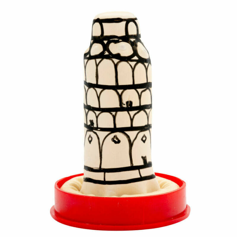 CONDOMERIE - HANDPAINTED NOVELTY CONDOMS PISA TOWER