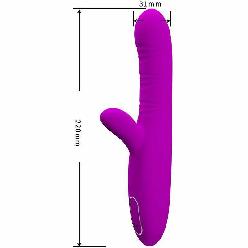 PRETTY LOVE - ANGELIQUE MULTIFUNCTION VIBRATOR + CLITORIS STIMULATOR PURPLE