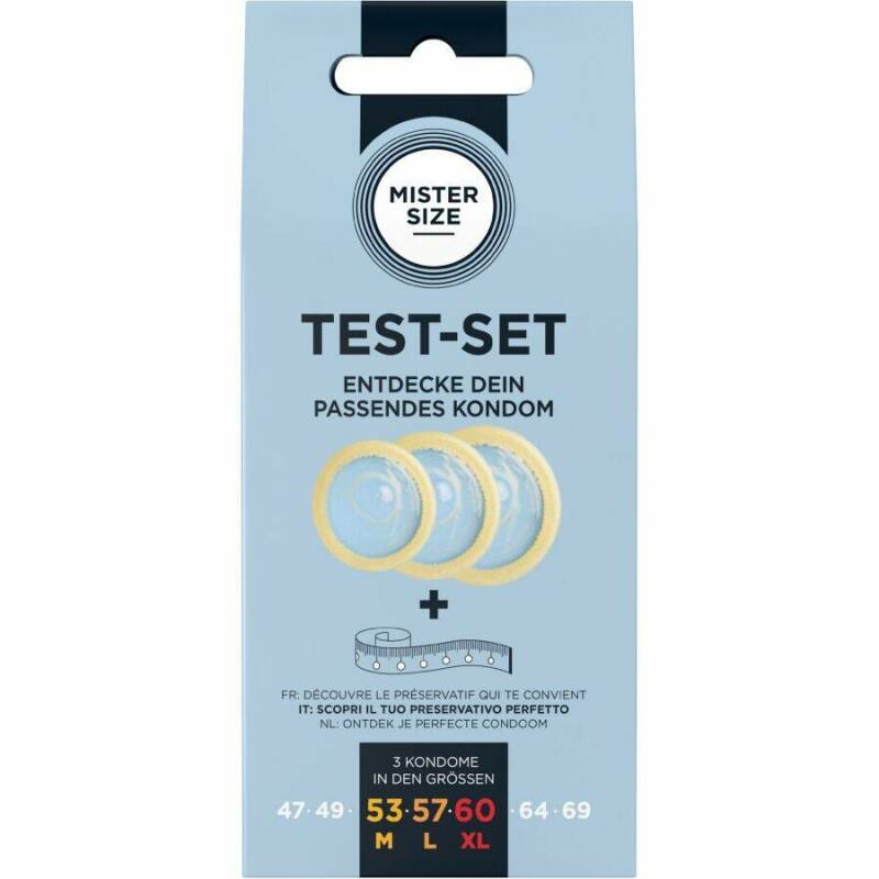 MISTER SIZE - TEST SET 3 DIFFERENT SIZED CONDOMS + MEASURING TAPE