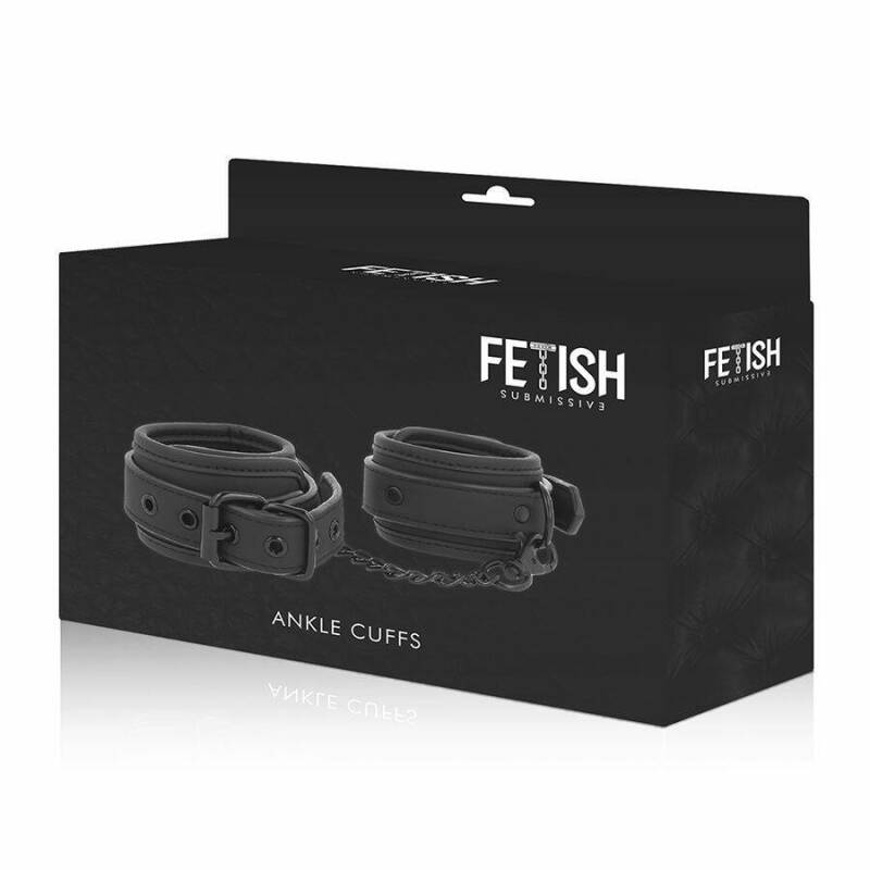 FETISH SUBMISSIVE - VEGAN LEATHER ANKLE CUFFS WITH NOPRENE LINING