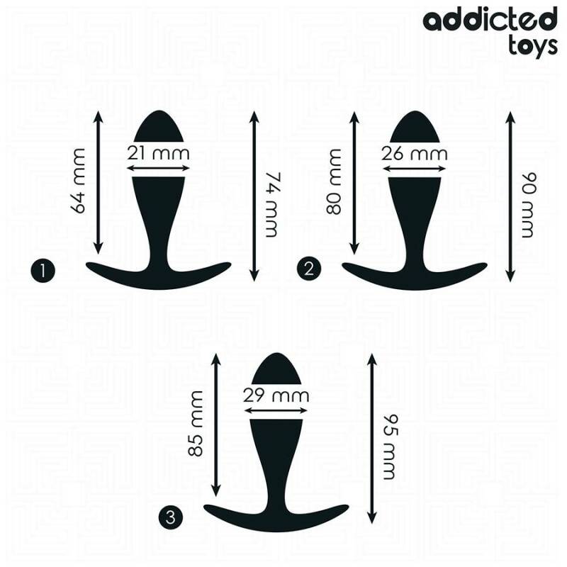 ADDICTED TOYS - SET OF 3 ANAL PLUG SILICONE MODEL 2