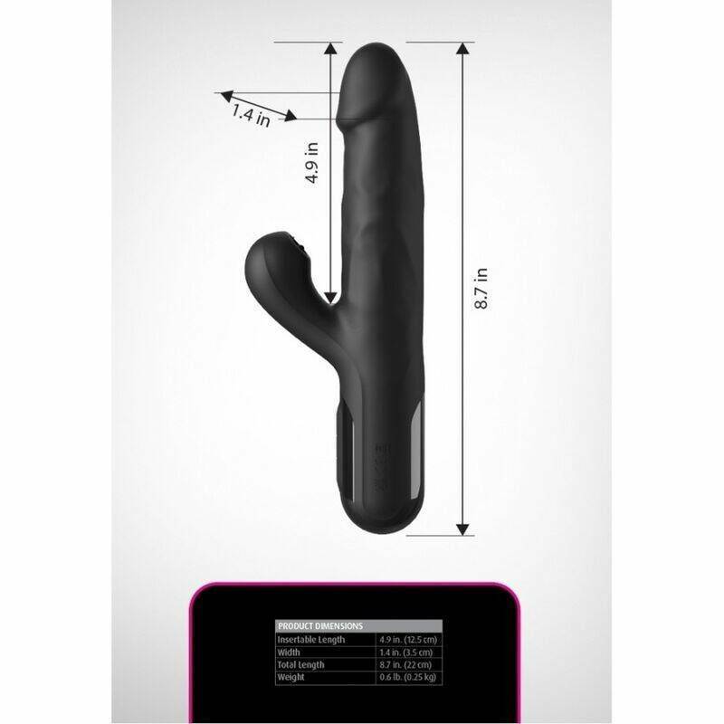 FETISH FANTASY SERIES - SONIX SILICONE THRUSTER RABBIT VIBRATOR BLACK