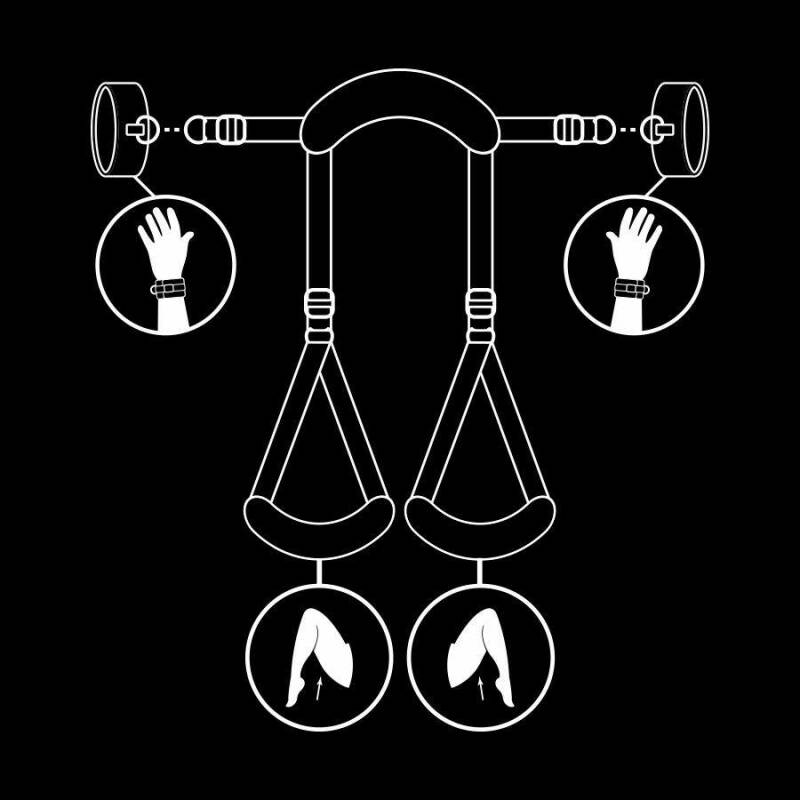 FETISH SUBMISSIVE - OPEN LEGS POSITION WITH NOPRENE LINING HANDCUFFS