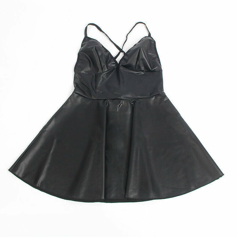 SUBBLIME - 955373 DRESS WITH BLACK LEATHER STRAPS S/M