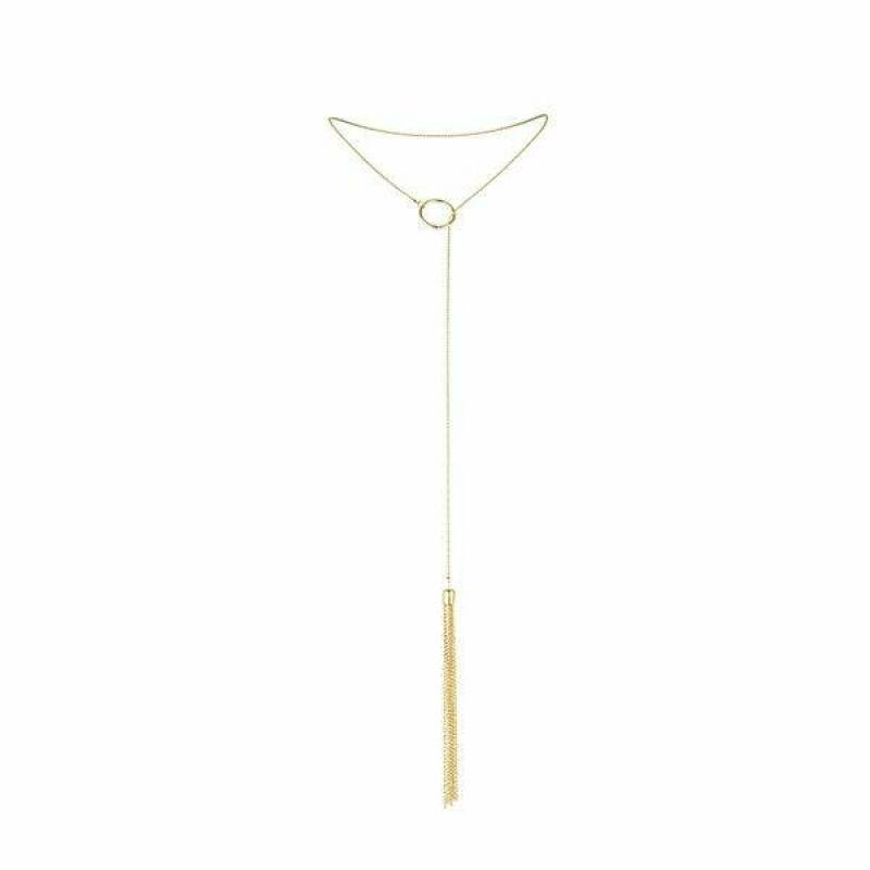 BIJOUX - MAGNIFIQUE METAL NECKLACE WITH GOLDEN FRINGES