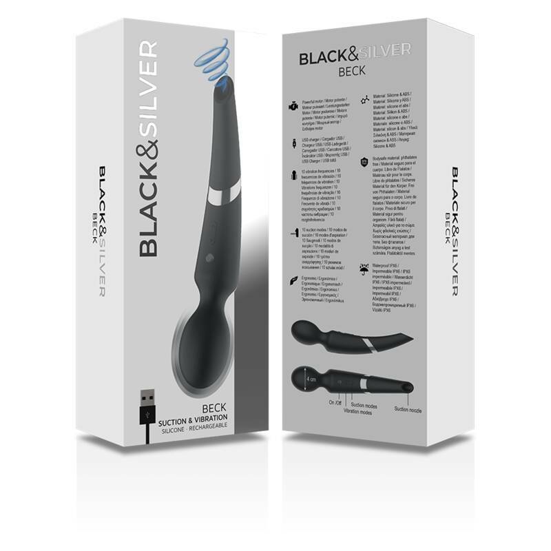 BLACK&SILVER - BECK WAND AND SUCTION CUP 2 IN 1 SILICONE