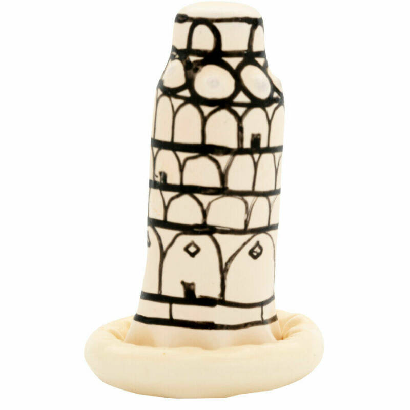CONDOMERIE - HANDPAINTED NOVELTY CONDOMS PISA TOWER