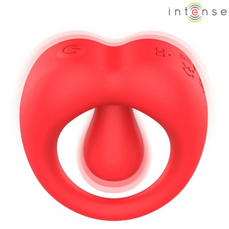 INTENSE - RUSSELL VIBRATING PENIS RING WITH CLITORIS STIMULATION RED