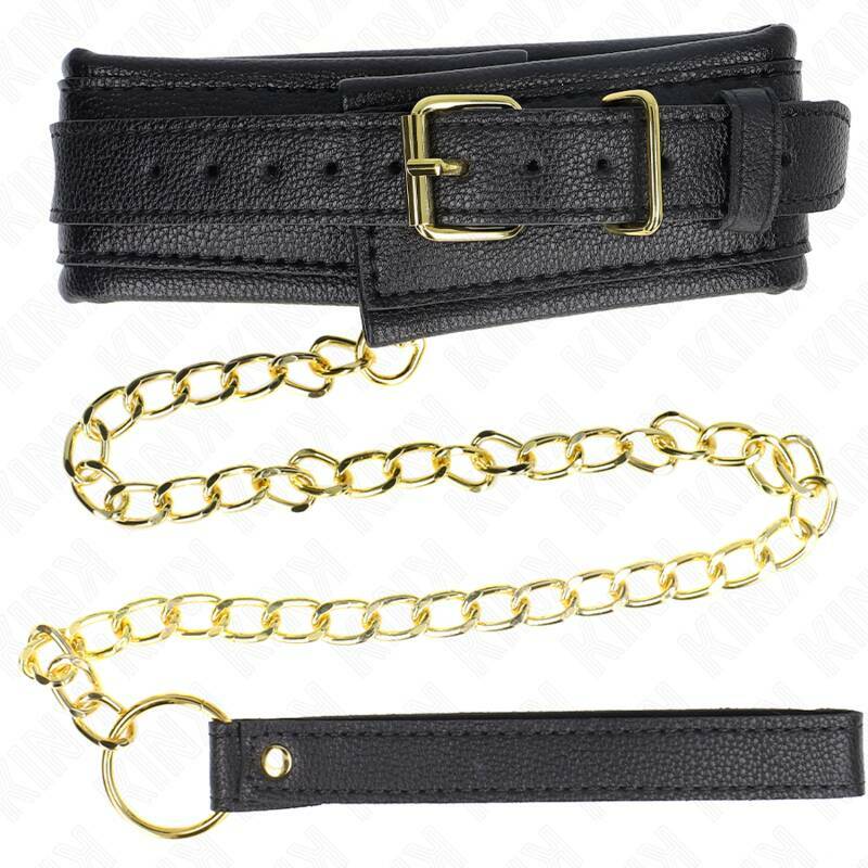 KINK - NECKLACE WITH SPONGE IMITATION LEATHER STRAP MODEL 1 ADJUSTABLE 37-54 CM X 3 CM