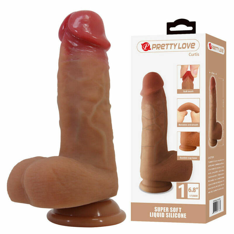 PRETTY LOVE - CURTIS REALISTIC DILDO WITH SUCTION CUP 17.3 CM -Ø- 4.2 CM