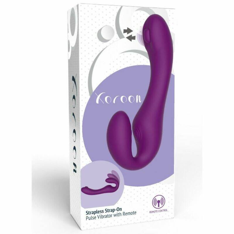 XOCOON - 2 IN 1 STRAPLESS STRAP-ON VIBRATOR WITH REMOTE CONTROL PURPLE