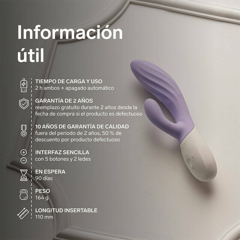 LELO - INA TWIST DOUBLE VIBRATOR RABBIT FOR G-SPOT AND CLITORIS LAVENDER