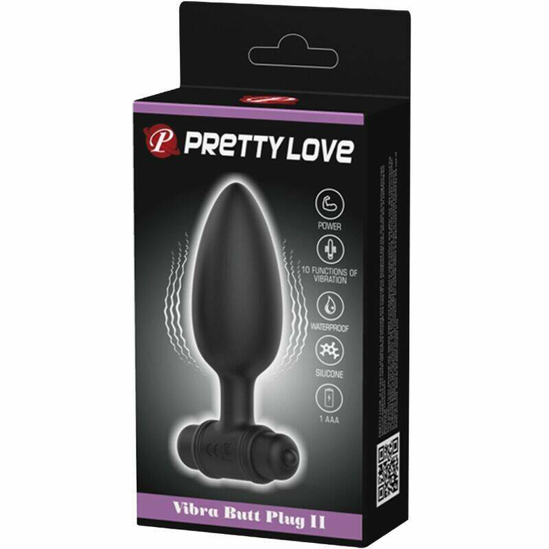 PRETTY LOVE - VIBRA BUTT PLUG 2 ANAL PLUG 10 VIBRATIONS BLACK