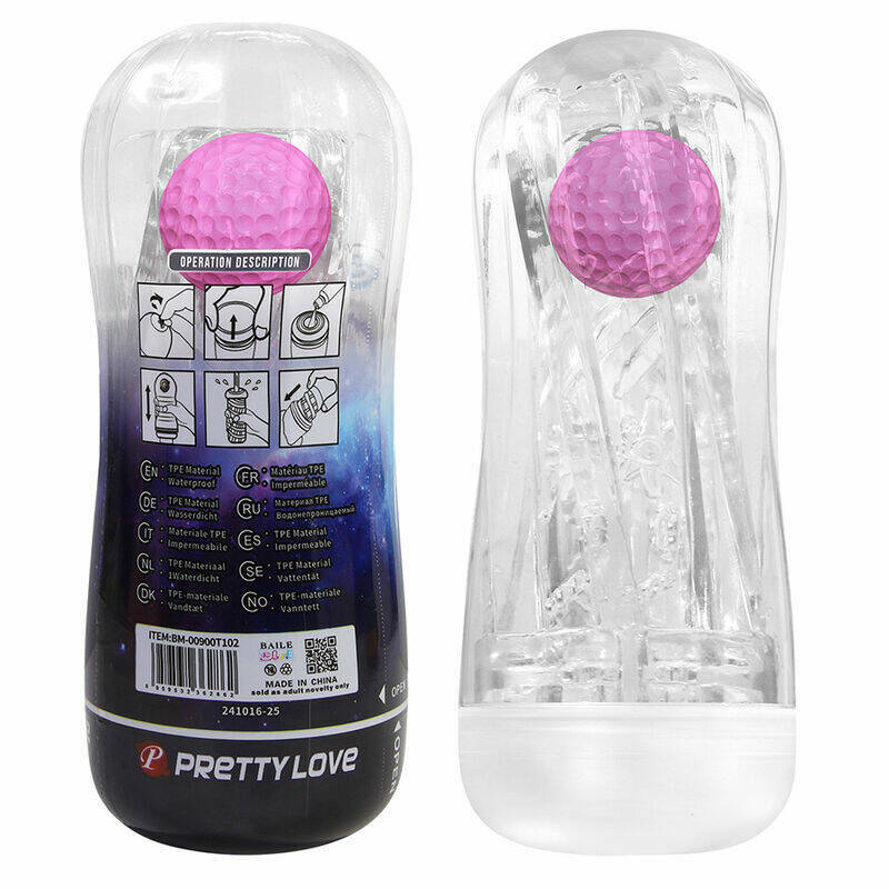 PRETTY LOVE - 360º TEXTURED MASTURBATION CUP CLEAR