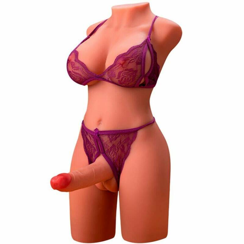 XISE - MIAH LADY BOY FEMALE TORSO WITH DILDO WITH VIBRATION AND THRUSTING 55 CM