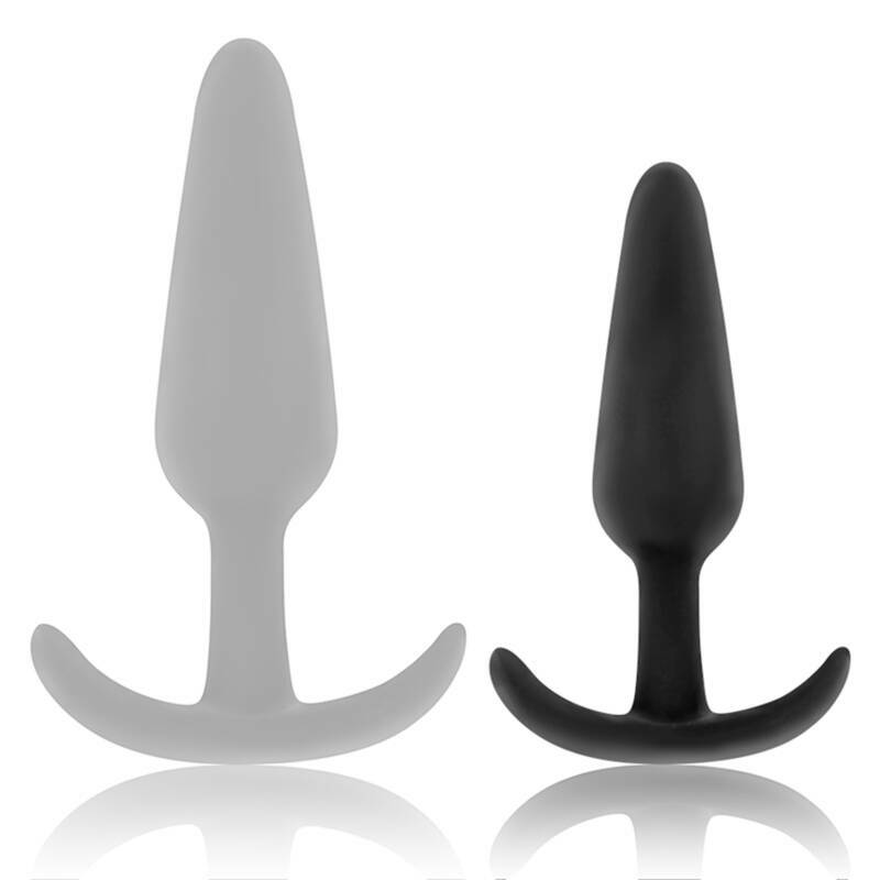 BLACK&SILVER - HANSEL SILICONE ANAL PLUG WITH SMALL HANDLE
