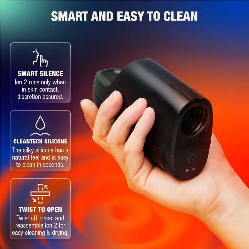 ARCWAVE - ION 2 MALE STROKER WITH PULSATING AIRWAVE STIMULATION BLACK
