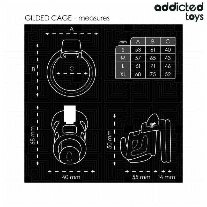 ADDICTED TOYS LOCKED - GILDEN CAGE SILICONE PENIS CAGE 8.5 CM