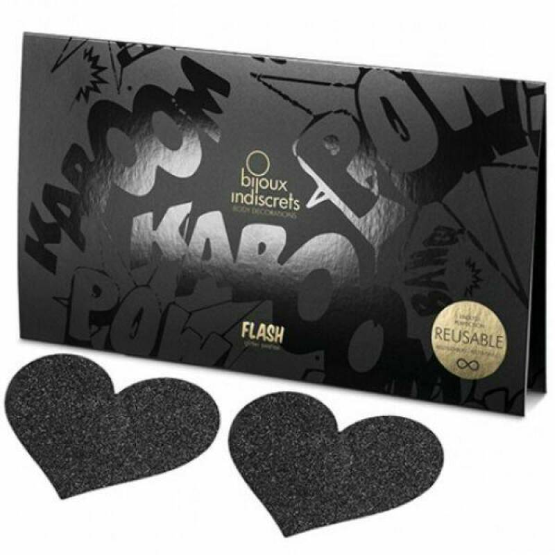 BIJOUX INDISCRETS - FLASH BLACK HEART NIPPLE CUTS