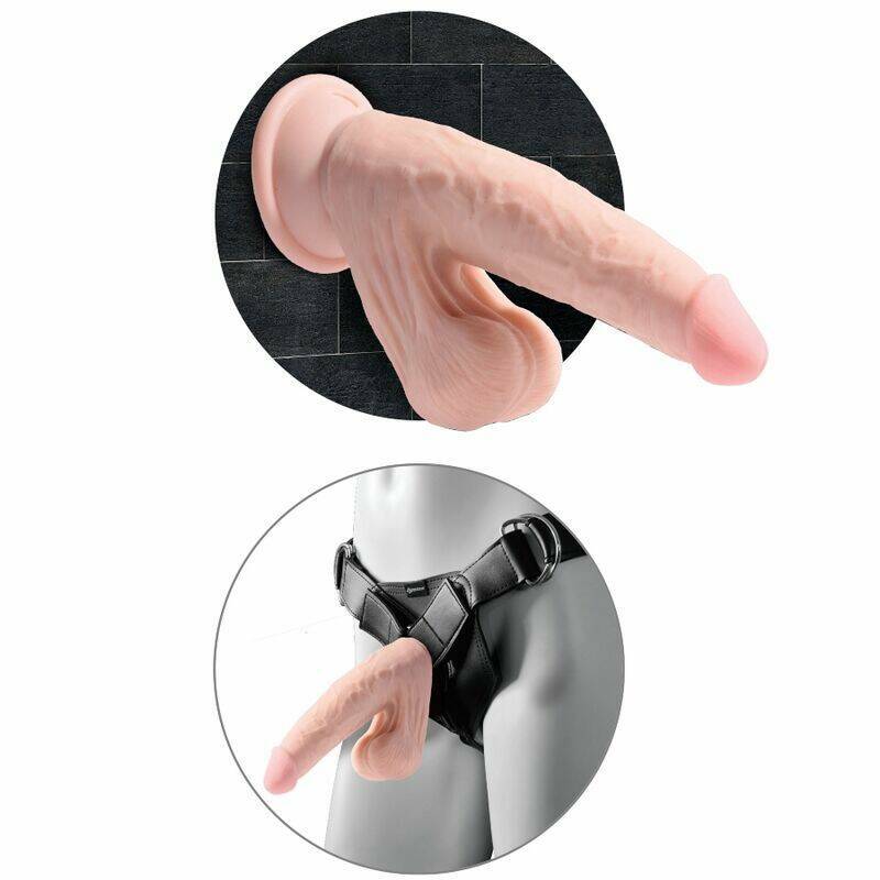 KING COCK - PLUS 3D DILDO SWINGING BALLS 24.5 CM LIGHT SKIN