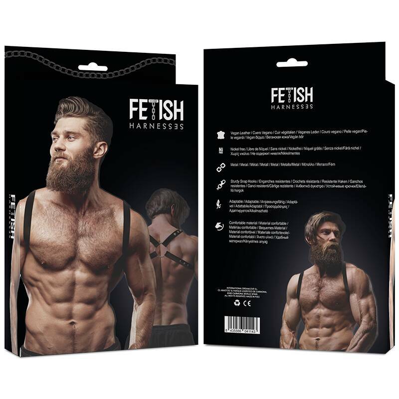 FETISH SUBMISSIVE ATTITUDE - MENS ECO-LEATHER BACK HARNESS