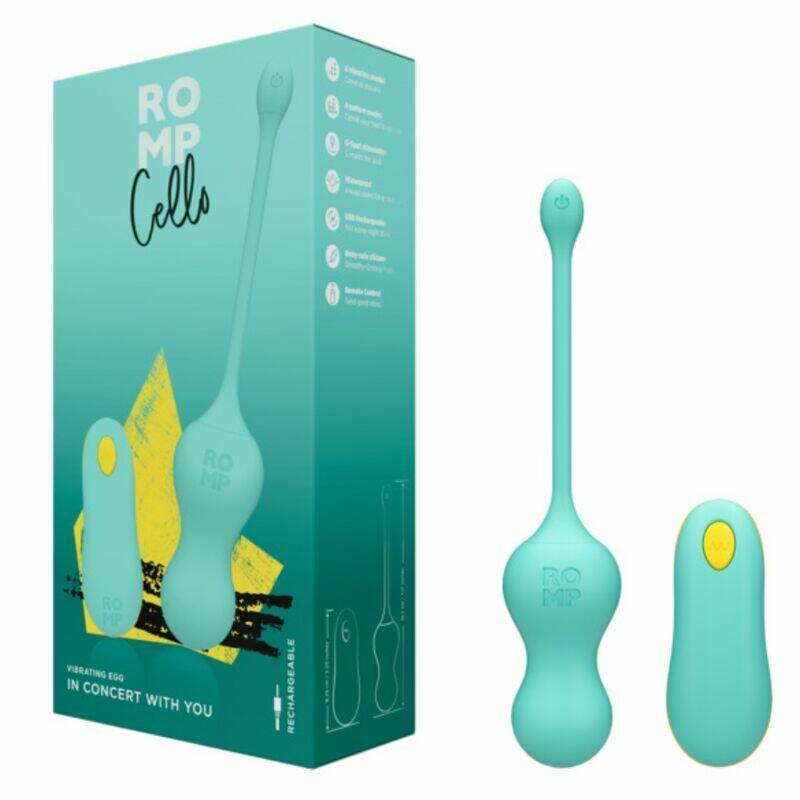 ROMP - CELLO MULTIFUNCTION VIBRATING EGG TURQUOISE REMOTE CONTROL