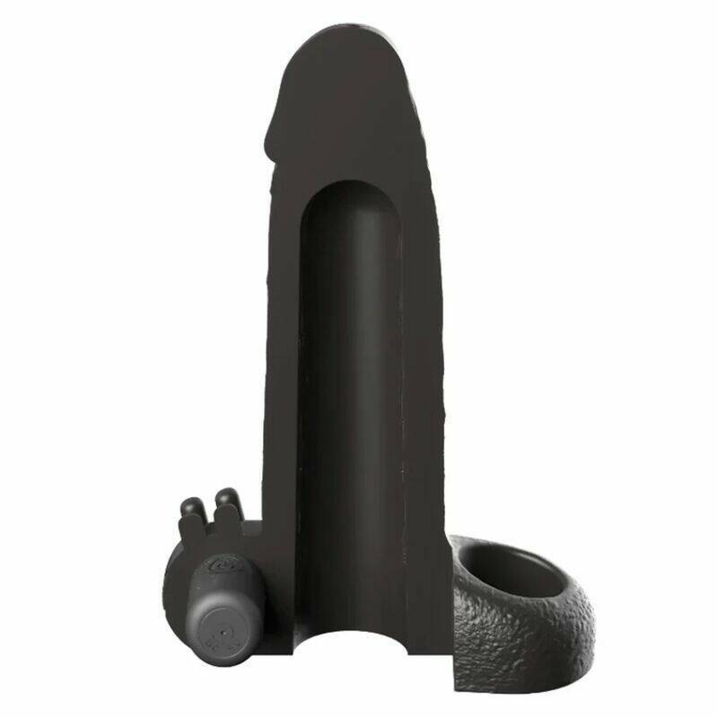 FANTASY X-TENSIONS - VIBRATING REAL FEEL 5CM PENIS EXTENSION SLEEVE BLACK