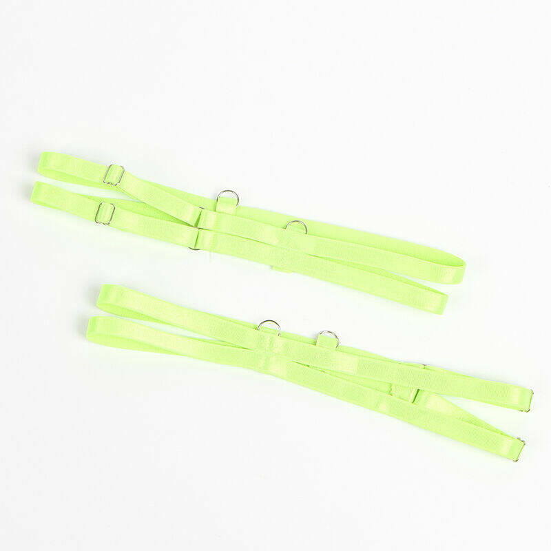 SUBBLIME - 955311 SET OF BRA WITH LACE AND GARTER LINES GREEN AND BLUE S/M