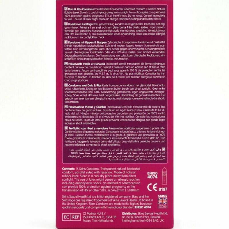 SKINS - DOTS & RIBS PREMIUM CONDOMS PACK 16