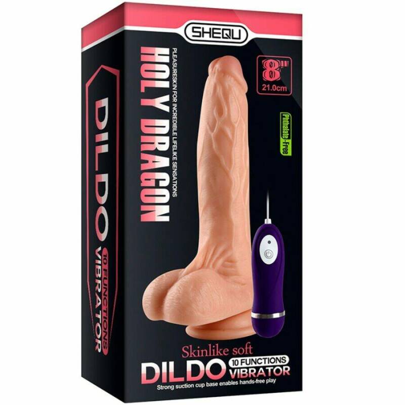 SHEQU - HOLY DRAGON VIBRATOR DILDO WITH REMOTE CONTROL 20.5 CM
