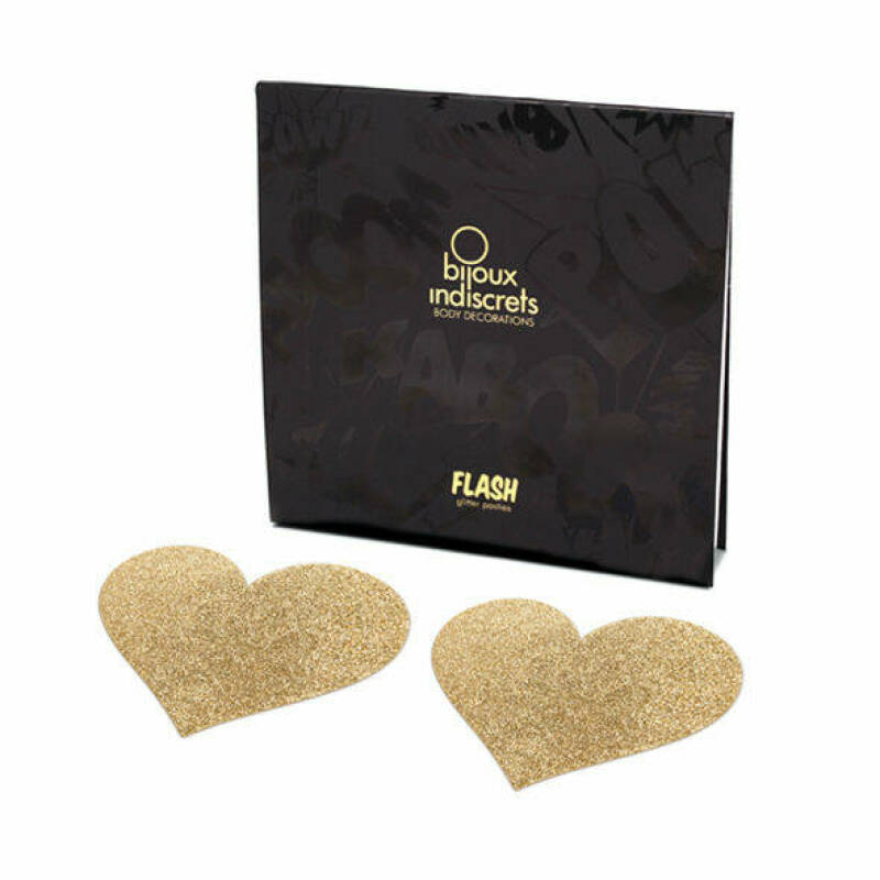 BIJOUX INDISCRETS - FLASH GOLDEN HEART NIPPLE COVERS