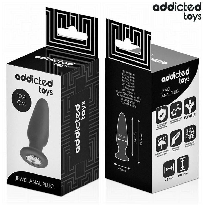 ADDICTED TOYS - ANAL PLUG WITH JEWEL SILICONE SIZE M 10.4 CM
