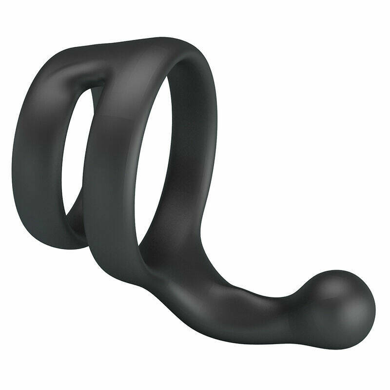 CRAZY BULL - YANCY DOUBLE COCK AND BALL RING BLACK